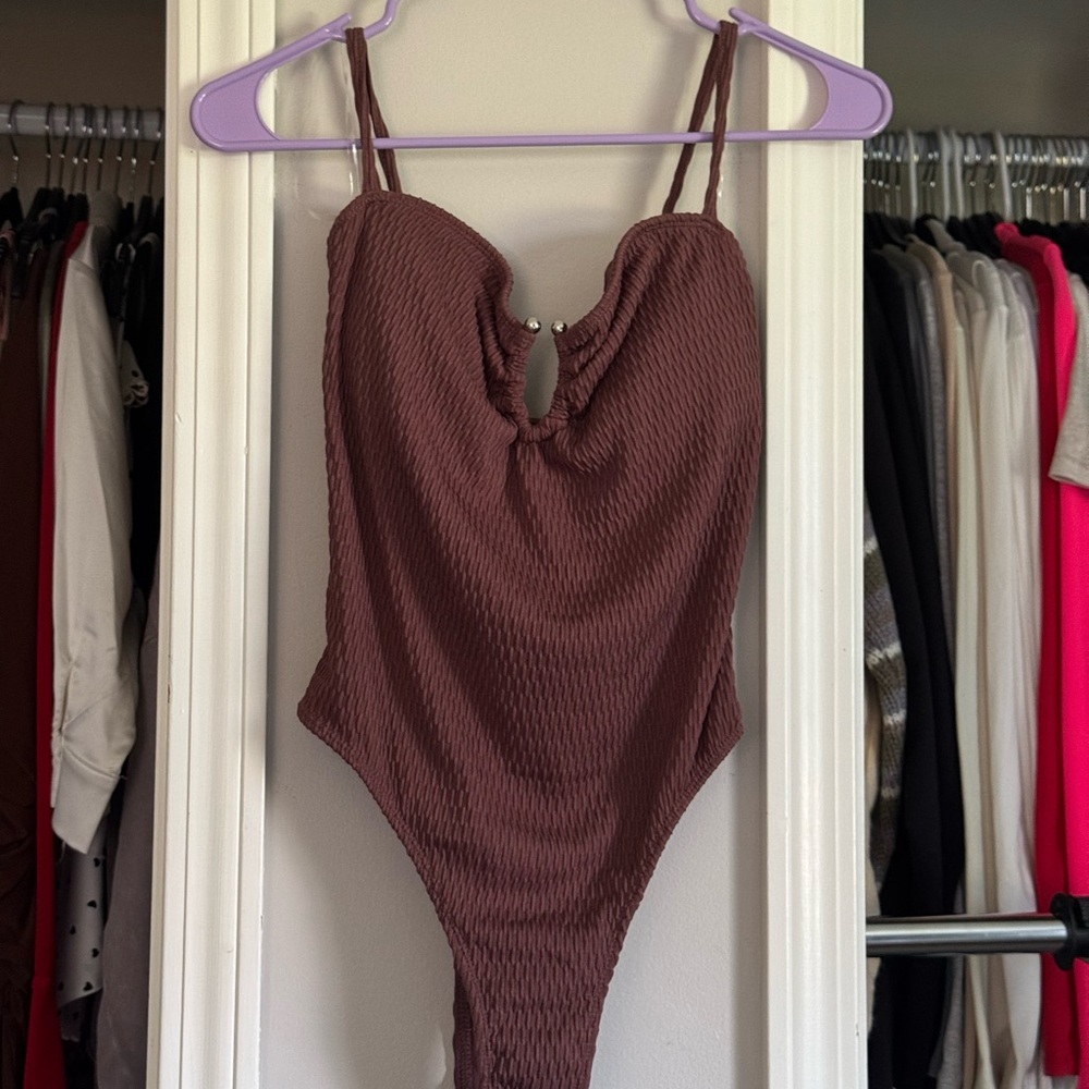 Brown One Piece Swimsuit